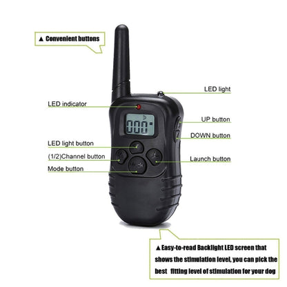 Rechargeable and Waterproof 300m Remote Pet Dog Training Collar with LCD display, 300m Remote