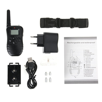 Rechargeable and Waterproof 300m Remote Pet Dog Training Collar with LCD display, 300m Remote