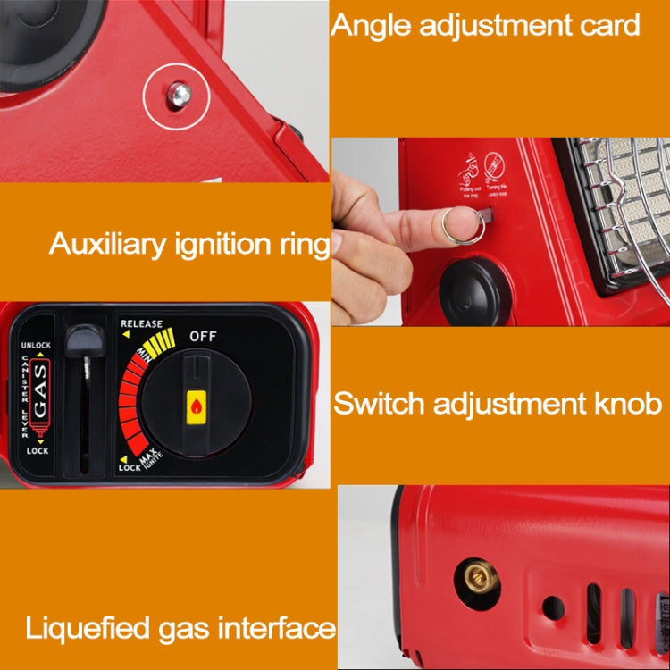 Multifunctional Portable Outdoor Camping Trip Gas Heater Gas Stove Burner, Powered by Dual Gas Tank (Not Included), Dual Gas Tank