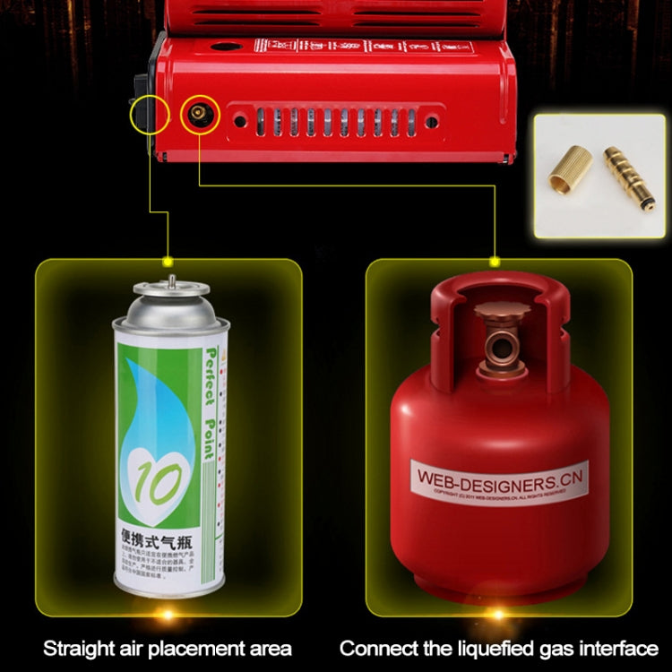 Multifunctional Portable Outdoor Camping Trip Gas Heater Gas Stove Burner, Powered by Dual Gas Tank (Not Included), Dual Gas Tank