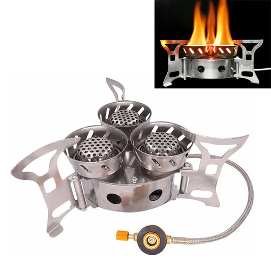 Portable Outdoor Split Type 11000W Backpack Three Core Furnace Anti-Blast Stove Cooking Tools, Three Core