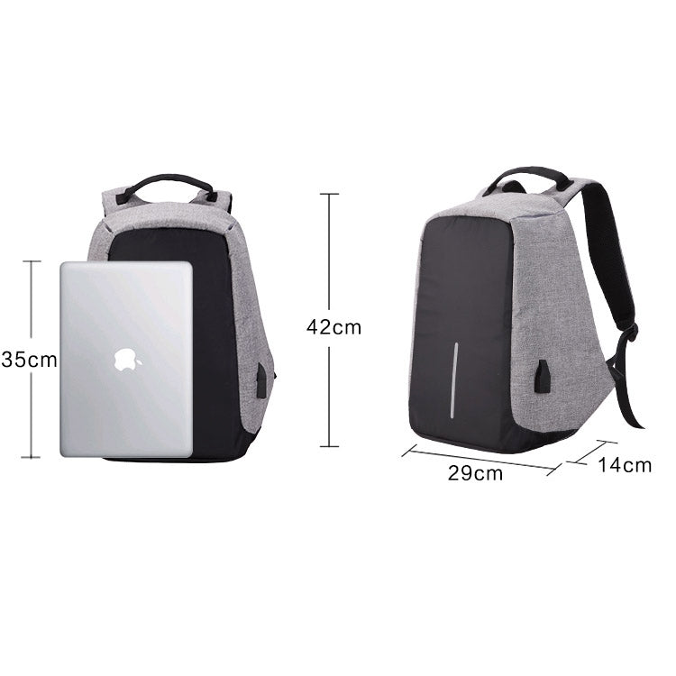 Mochila multifunción de gran capacidad, antirrobo, informal, para ordenador portátil, con puerto de carga USB externo, para hombre y mujer. Tamaño: 42 x 29 x 14 cm. Color: negro, gris, azul y morado.