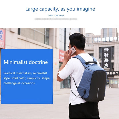 Mochila multifunción de gran capacidad, antirrobo, informal, para ordenador portátil, con puerto de carga USB externo, para hombre y mujer. Tamaño: 42 x 29 x 14 cm. Color: negro, gris, azul y morado.