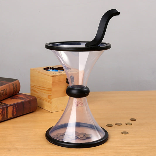 Vortex Bank Decompression Transparent Funnel Gravity Rotating Coin Storage Box, Funnel
