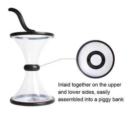 Vortex Bank Decompression Transparent Funnel Gravity Rotating Coin Storage Box, Funnel