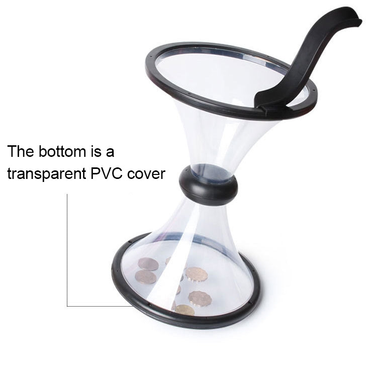Vortex Bank Decompression Transparent Funnel Gravity Rotating Coin Storage Box, Funnel