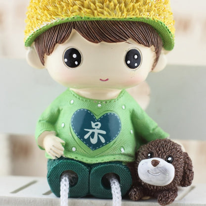 1 Pair Creative Resin Crafts Hanging Feet Adorkable Couple Dolls Ornaments Home Wedding Decoration Gift, Adorkable Couple Dolls