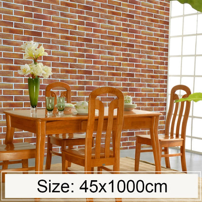 Horizontal Large Brick Creative 3D Stone Brick Decoration Wallpaper Stickers Bedroom Living Room Wall Waterproof Wallpaper Roll, Size: 45 x 1000cm, Horizontal large brick