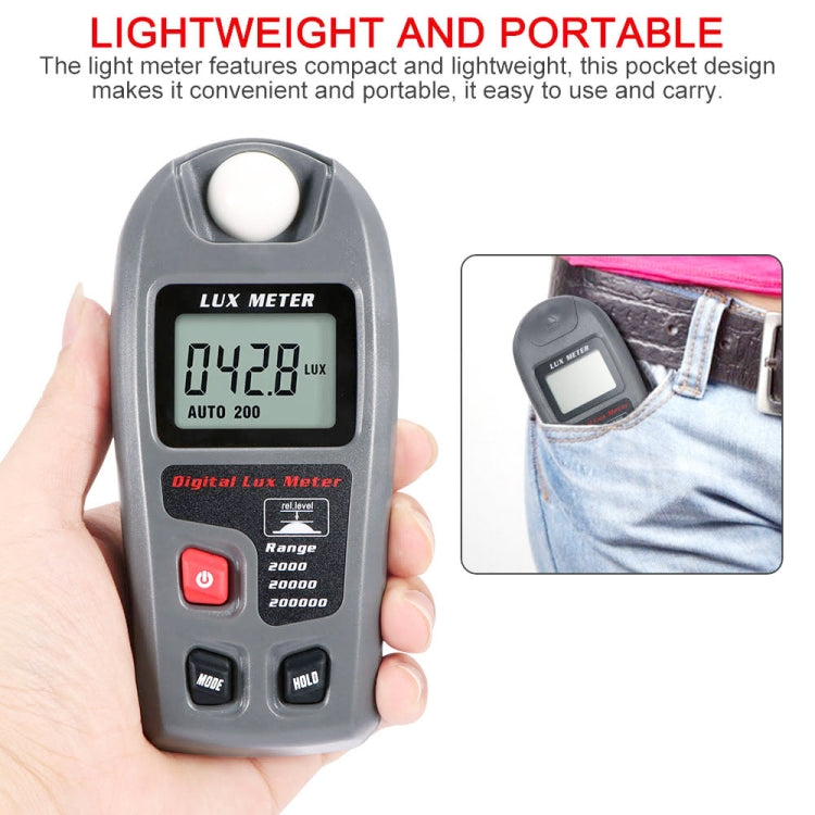 MT-30 LCD Portable Digital Light Lux Meter for Factory / School / House Various Occasion, Range: 0.1-200,000 Lux, MT-30