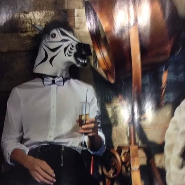 Popular Pretty Halloween Mask Masquerade Emulsion Horse Head Zebra Mask for Men and Women, Zebra