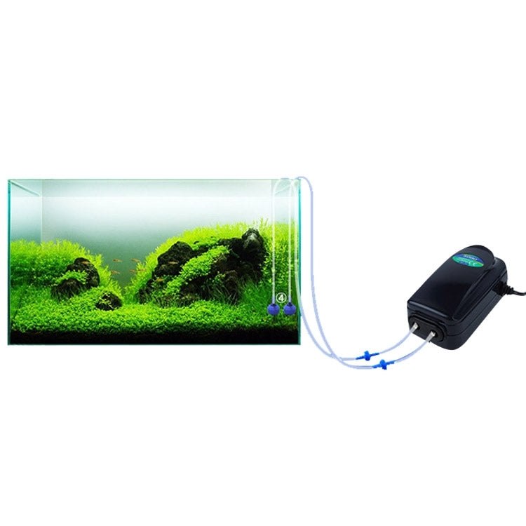 SOBO SB-748 8W Double Outlets Adjustable Flow Silent Aquarium Air Pump Fish Tank Oxygen Air Pump, 8W Double Outlets