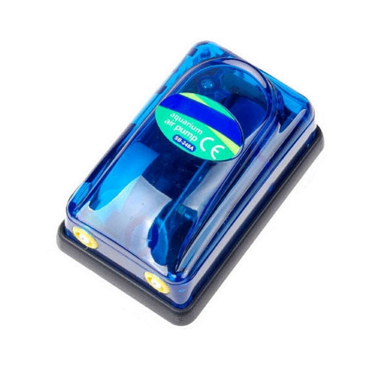 SOBO SB-348A 5W Double Outlets Adjustable Flow Aquarium Air Pump Fish Tank Oxygen Air Pump, 5W  Double Outlets