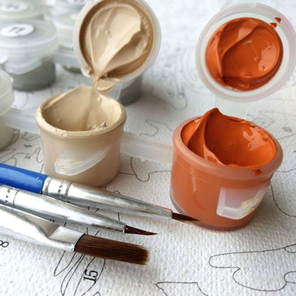 DIY Creative Paint By Numbers Oil Painting Lion Couple Art Painting without Framework, Size: 40*50 cm, Lion Couple Art Painting