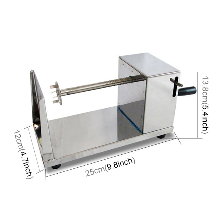 Stainless Steel Manual Spiral Tornado Tower Hand Shake Potato Rotary Chips Twister Slicer Cutter, Hand Shake