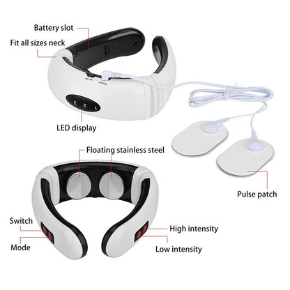 USB Charging 1300 mAh Electric Back Neck Shoulder Electrical Pulse Electric Shock Body Massager, USB Charging