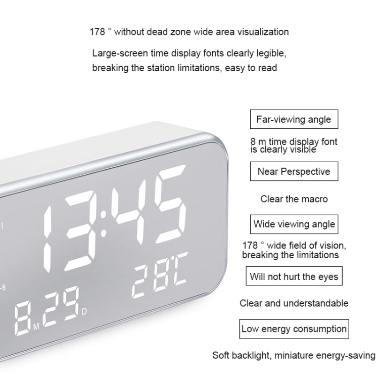 Multi-functional Large Screen LED Digital Music Alarm Clock with Time / Week / Temperature / Calendar Display & Remote Control, DC 5V, Music Alarm Clock
