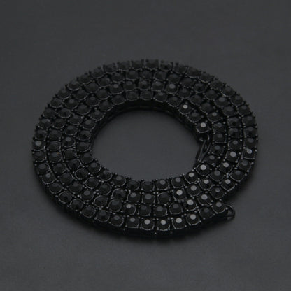 Collar de cadena de aleación con incrustaciones de cristal estilo hip hop punk para hombre, tamaño: 20 pulgadas, tamaño: 20 pulgadas