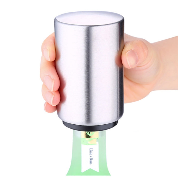 Magnetic Automatic Beer Bottle Cap Opener Stainless Steel Push Down Beer Opener Kitchen Gadgets, Size: 8.5 x 5.2cm, Magnetic Opener