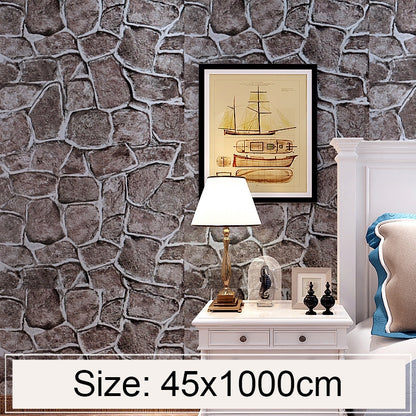 Fort Brick Creative 3D Stone Brick Decoration Wallpaper Stickers Bedroom Living Room Wall Waterproof Wallpaper Roll, Size: 45 x 1000cm, Fort brick