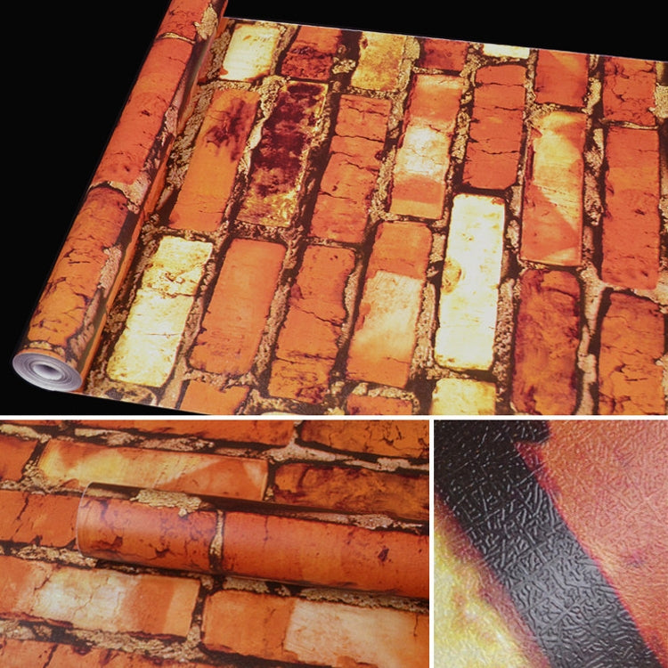 Rainbow Stone Rainbow Stone Creative 3D Stone Brick Decoration Wallpaper Stickers Bedroom Living Room Wall Waterproof Wallpaper Roll, Size: 45 x 1000cm, Rainbow stone