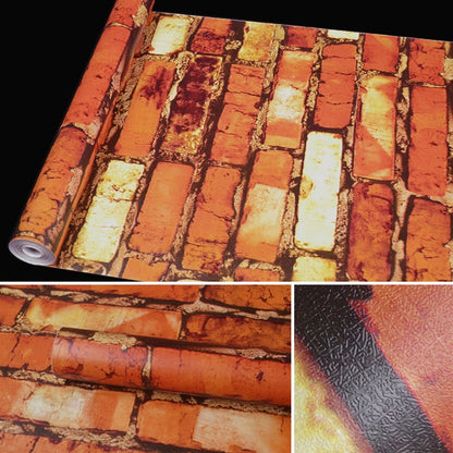 Rainbow Stone Rainbow Stone Creative 3D Stone Brick Decoration Wallpaper Stickers Bedroom Living Room Wall Waterproof Wallpaper Roll, Size: 45 x 1000cm, Rainbow stone