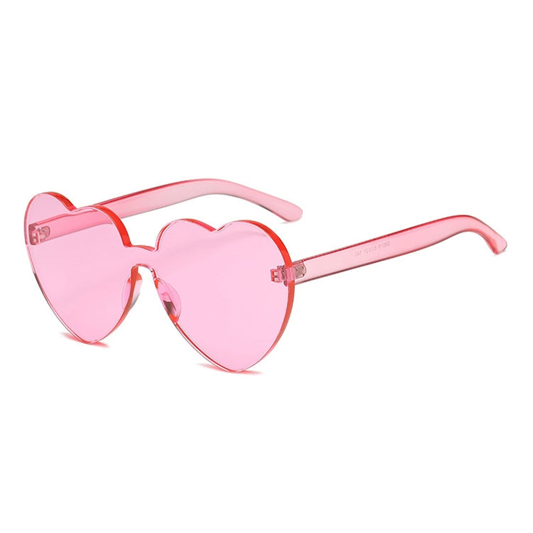 Heart Shape Rimless UV400 Sunglasses for Women, S8018 Blue, S8018 Watermelon Red, S8018 Purple, S8018 Transparent, S8018 Yellow, S8018 Dark Red, S8018 Pink, S8018 Green, S8018 Grey