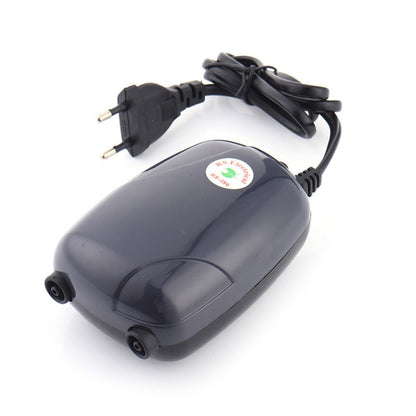 RS-390 220V 5W Double Outlets Adjustable Flow Silent Aquarium Air Pump Fish Tank Oxygen Air Pump, 5W