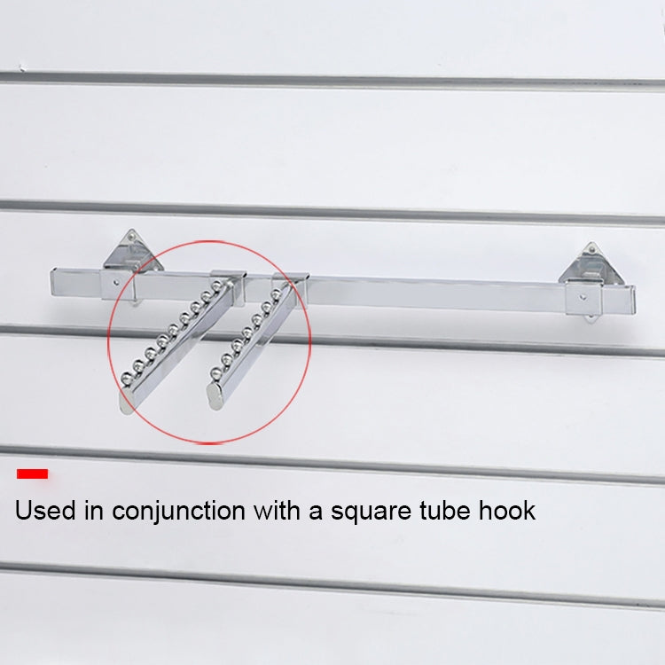 15x30mm Supermarket Shelves Display Electroplated Square Crossbar hook Bracket, Length: 1m, Crossbar Hook