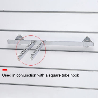 15x30mm Supermarket Shelves Display Electroplated Square Crossbar hook Bracket, Length: 1m, Crossbar Hook