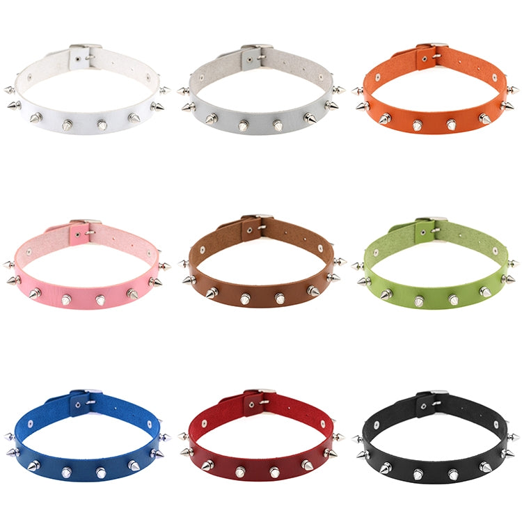 Collar de cuero con remaches estilo punk, estilo street dance rock, colores aleatorios, JDXQ