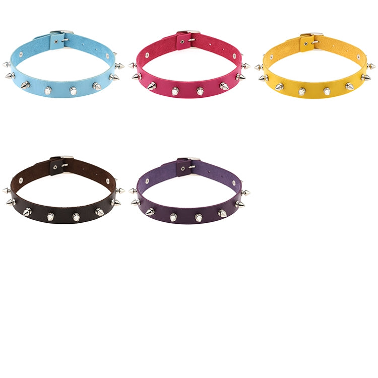 Collar de cuero con remaches estilo punk, estilo street dance rock, colores aleatorios, JDXQ