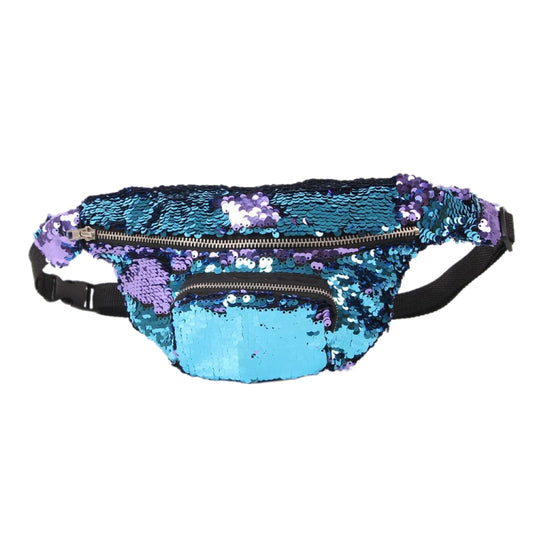 Sequins Waist Bag Double Color Makeup Bag Mermaid Purses Chest Pack Women Girl Travelling Mobile Phone Bag