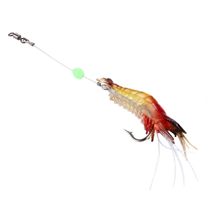 Luminous Shrimp Shape Fishing Lures Artificial Fishing Bait with Hook, Length: 7cm, Yellow Red