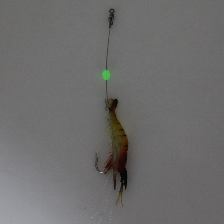 Luminous Shrimp Shape Fishing Lures Artificial Fishing Bait with Hook, Length: 7cm, Yellow Red