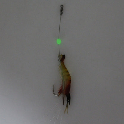 Luminous Shrimp Shape Fishing Lures Artificial Fishing Bait with Hook, Length: 7cm, Yellow Red