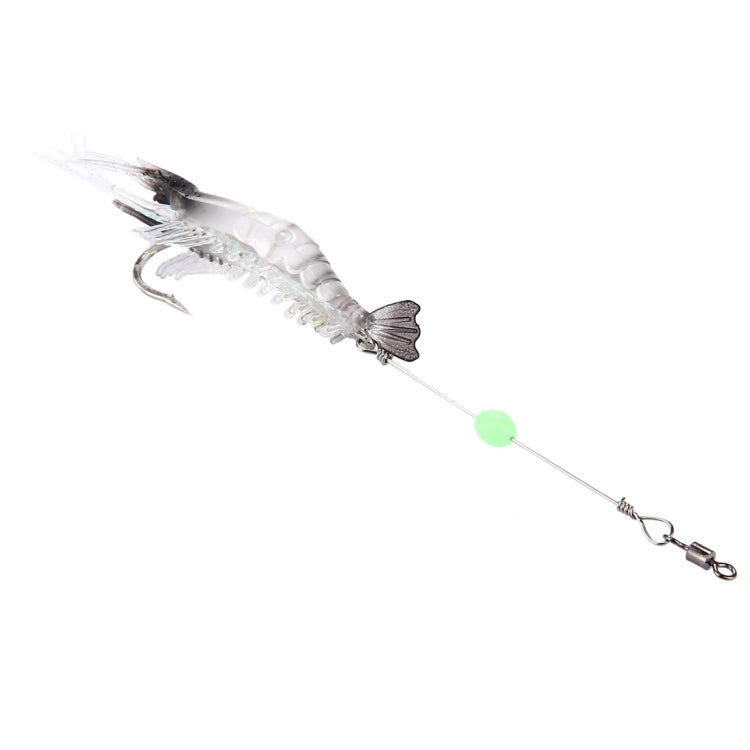 Luminous Shrimp Shape Fishing Lures Artificial Fishing Bait with Hook, Length: 7cm, White Black