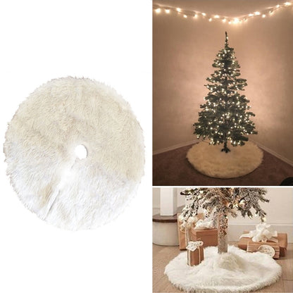 Christmas Tree Plush Skirt White Round Ornament Decoration, Diameter: 90cm, 90cm