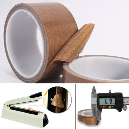Teflon High Temperature Resistant Cloth Tape Sealing Machine Heat Insulation Tape, Size: 10m x 50mm, Size: 10m x 50mm