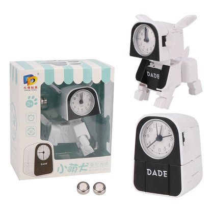 Mini Manual Child Deformation Alarm Clock Robot Toy