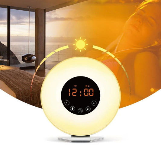 Multi-function Led Touch Intelligent Wake-up Light Alarm Clock with FM Radio, USB
