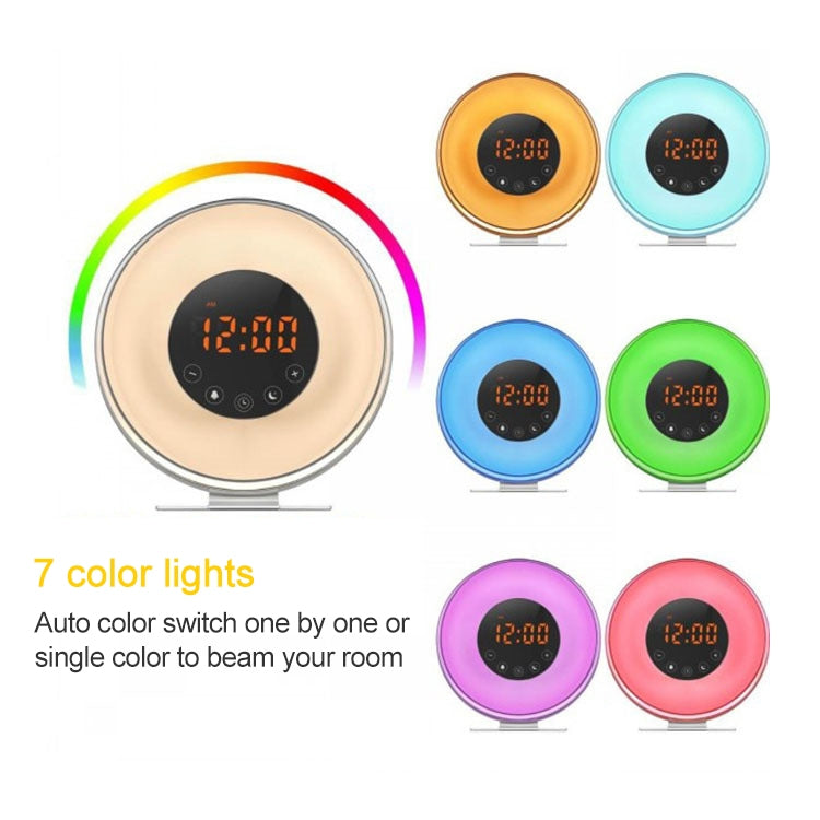 Multi-function Led Touch Intelligent Wake-up Light Alarm Clock with FM Radio, USB