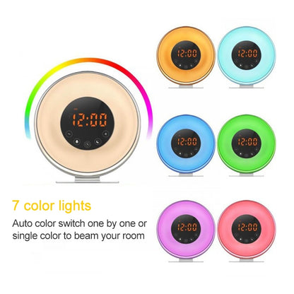 Multi-function Led Touch Intelligent Wake-up Light Alarm Clock with FM Radio, USB