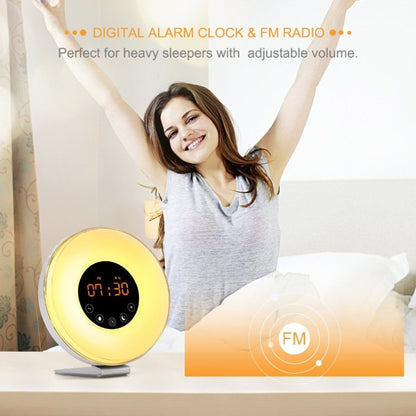 Multi-function Led Touch Intelligent Wake-up Light Alarm Clock with FM Radio, USB