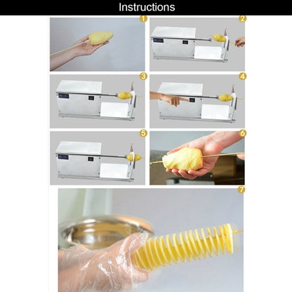 Stainless Steel Electric Tornado Potato Tower Crane, EU Plug, Electric