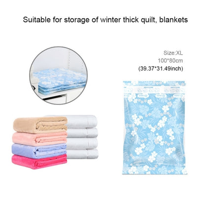Space Saving Orchids Pattern Vacuum Storage Bag, Thinken Quilts Clothing Vacuum Seal Storage Bag, Size: 80*100 cm, Size: 80*100 cm