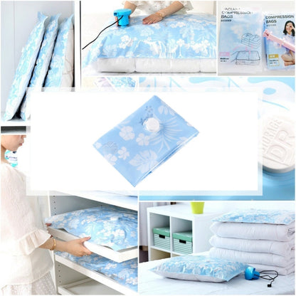 Space Saving Orchids Pattern Vacuum Storage Bag, Thinken Quilts Clothing Vacuum Seal Storage Bag, Size: 80*100 cm, Size: 80*100 cm