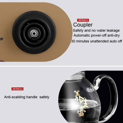 Pumping Type Automatic Add Water Full Intelligent Electric Glass Kettle Pumping Boiled Tea Stove Set, Tea Stove Set