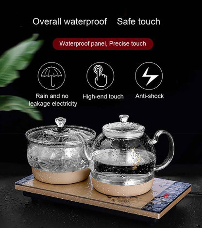 Pumping Type Automatic Add Water Full Intelligent Electric Glass Kettle Pumping Boiled Tea Stove Set, Tea Stove Set