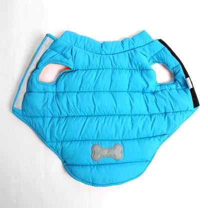 New Autumn and Winter Style Lovely Bone Pattern Pet Dog Reversible Cotton Garment Size:S, Bust: 38-43cm, Neck: 26-31cm, Size:S