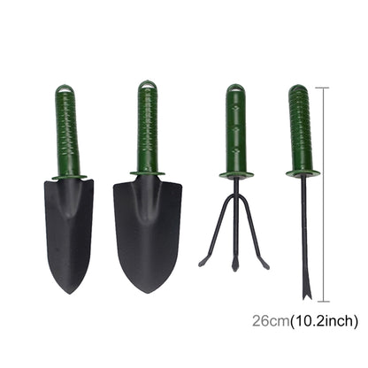 Garden Tools Gardening Shovel Fork Rake Plastic Handle Garden Tools Four Sets Gardening Plant Tools Set, Plant Tool 5